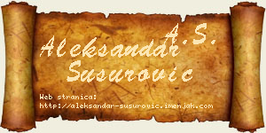 Aleksandar Susurović vizit kartica